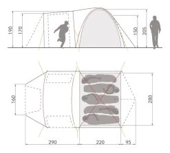 Vaude Campo Casa XT Koepeltent - 3/4 Persoons -Winkel Voor Kampeerartikelen 14229 g