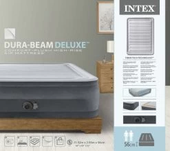 Intex Comfort Plush Extra Hoog Luchtbed - Queensize - Ingebouwde Elektrische Pomp -Winkel Voor Kampeerartikelen 1690 1900 64418nd pkg 2023 300