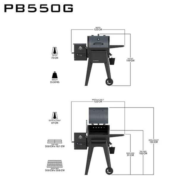 Pit Boss Navigator 550 Pellet Grill Barbecue - Afbeelding 9
