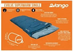 Vango Evolve Superwarm Slaapzak - Blauw 19 Vango Evolve Superwarm Slaapzak - Blauw -Winkel Voor Kampeerartikelen 1900 1783 evolve superwarm single 1