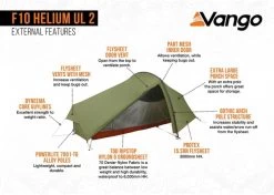 Vango F10 Helium UL 2 Ultralichte Trekking Tunneltent - 1/2 Persoons - Groen -Winkel Voor Kampeerartikelen 1900 1783 f10 helium ul 2 6