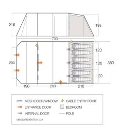 Vango Lismore 600XL Tunneltent - 5 Persoons - Groen -Winkel Voor Kampeerartikelen 1900 1783 lismore 600xl package 1