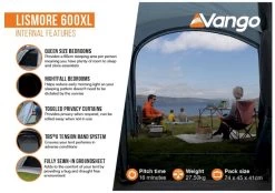 Vango Lismore 600XL Tunneltent - 5 Persoons - Groen -Winkel Voor Kampeerartikelen 1900 1783 lismore 600xl package 3