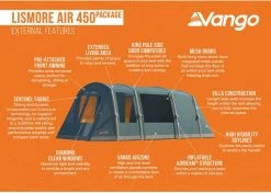 Vango Lismore Air 450 Opblaasbare Tunneltent - 4 Persoons - Groen -Winkel Voor Kampeerartikelen 1900 1783 lismore air 450 package 3