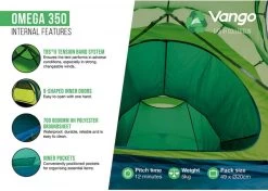 Vango Omega 350 Tunneltent - 3 Persoons - Groen -Winkel Voor Kampeerartikelen 1900 1783 omega 350 6