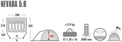 High Peak Nevada 5.0 Koepeltent Met Luifel - 5 Persoons -Winkel Voor Kampeerartikelen 900 2483 4001690102094.pt01