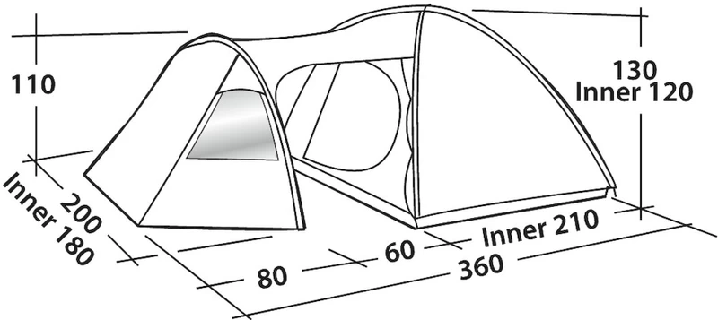 Easy Camp Eclipse 300 Tunneltent - 3 Persoons - Groen 8 Easy Camp Eclipse 300 Tunneltent - 3 Persoons - Groen - Afbeelding 6