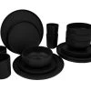 Bo-Camp Patom Melamine Serviesset - 16-delig - Zwart -Winkel Voor Kampeerartikelen bo camp patom zwart